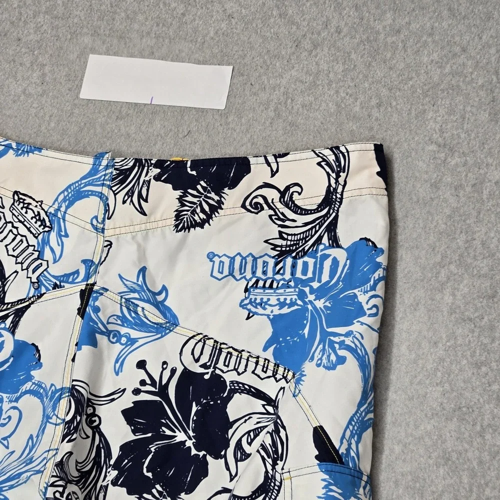 Corona Extra Men Shorts XXL/38 White Swimwear Floral Corona Logo Board Shorts